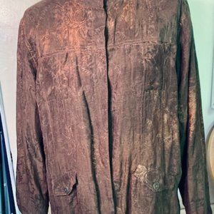 Golden Brown Silk Jacket By CHICO'S, Size: 3